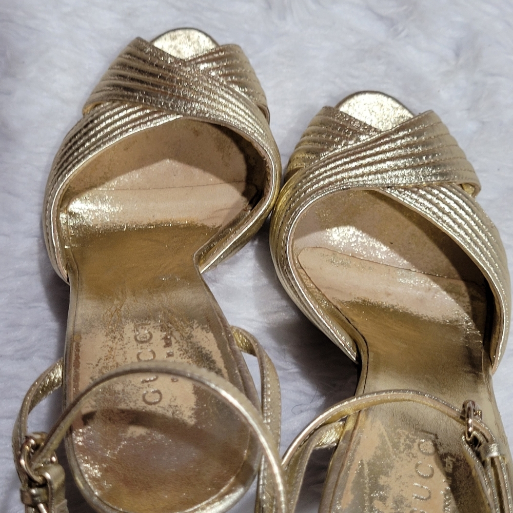 ♥️Auth GUCCI sandals Sexy Elegant heel shoe sz 34C ♥️ - Picture 9 of 16